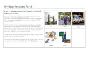 English Worksheet: Writing Recounts Part I