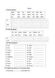 A very good exercise to practise irregular nouns