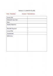 English Worksheet: Lesson Plan Template
