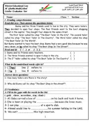 A complete diagnostic test for the elementary level ( According to UAE MOE Criteria) 