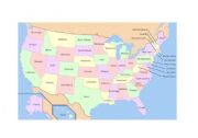 English Worksheet: USA map