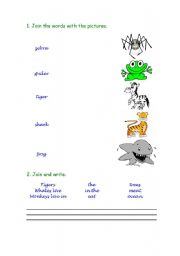 English worksheet: Animals: Vocabulary and Grammar