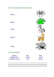 English Worksheet: Animals: Vocabulary and Grammar