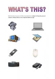 English Worksheet: vocabulary related to computers
