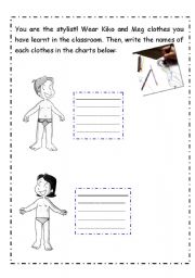 English worksheet: Clothes