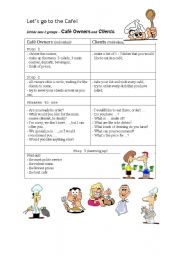 English Worksheet: Lets go to the cafe