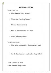 English Worksheet: writing a story