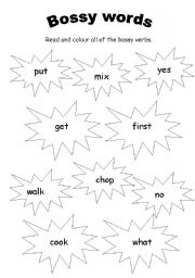 English worksheet: Bossy Words