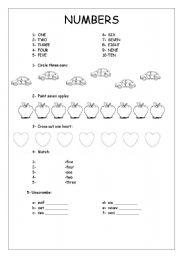 English Worksheet: Numbers 