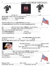 English worksheet: george michael AMERICAN ANGEL