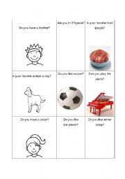 English Worksheet: Human Bingo -- kimchi