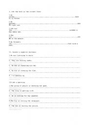 English Worksheet: Present Continous