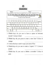 English worksheet: Know your KeyBoard