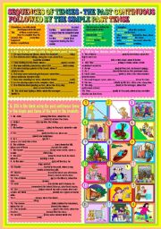 Sequences of tenses - The Past Continuous followed by The simple Past Tense + KEY