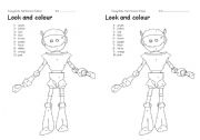 English Worksheet: Colour the robot