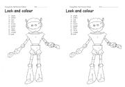 English Worksheet: Colour the robot