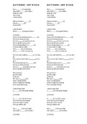 English Worksheet: Katy Perry - Hot n Cold