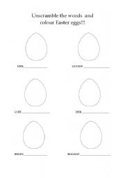 English Worksheet: Easter eggs