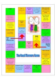 English Worksheet: Good Manners Game