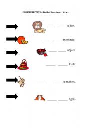 English Worksheet: COMPLETE WITH THIS,THAT, THESE, THOSE