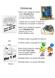 English worksheet: Christmas rap
