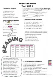 English Worksheet: Have got,school subjects- Project 1-3rd edition-unit3