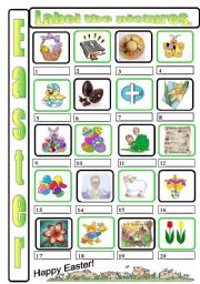 English Worksheet: Easter labelling