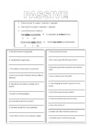 English Worksheet: Passive Voice (present simple and past simple)