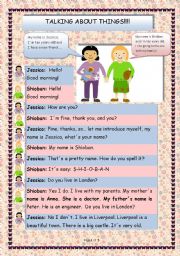 English Worksheet: Talking about things!!!