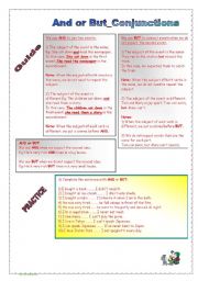 English worksheet: And or But