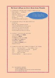 English Worksheet: My heart will go on