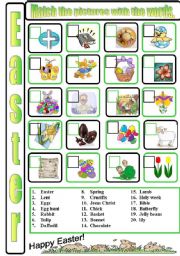 English Worksheet: Easter matching.