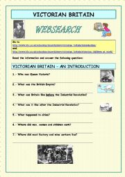 English Worksheet: Websearch: Victorian Britain