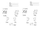 English worksheet: Animals