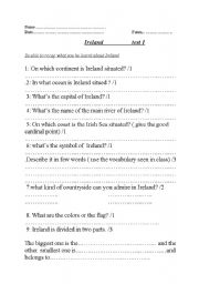 English Worksheet: Ireland worksheet