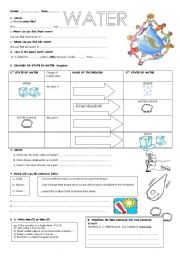 English Worksheet: WATER