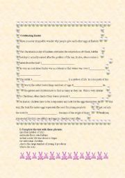 English worksheet: Celebrating Easter