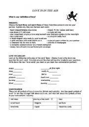 English Worksheet: Love is in the air