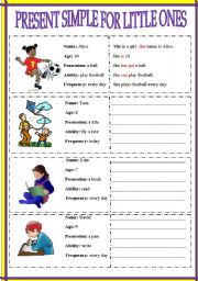 English Worksheet: Grammar for little ones