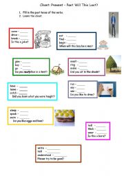 English Worksheet: Past Tense Poem