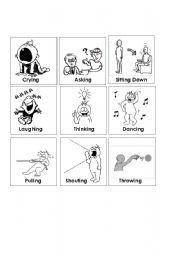 English Worksheet: FLASH CARDS VERBS