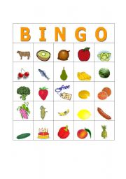 English worksheet: Food bingo#7