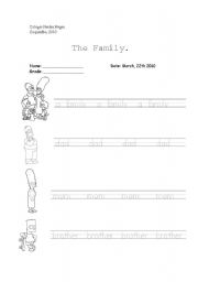 English worksheet: the family