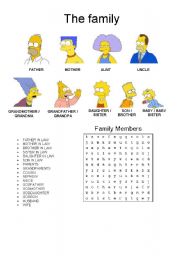 English Worksheet: The Family