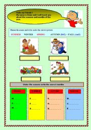 English Worksheet: Months & seasons