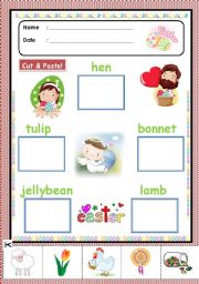 English Worksheet: Easter Cut and Paste [easter activity 3/5]
