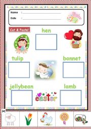 English Worksheet: Easter Cut and Paste [easter activity 3/5]