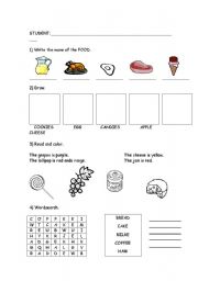 English worksheet: Food