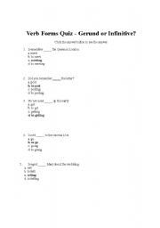 English Worksheet: Gerun or Infinitive
