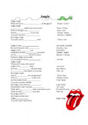 English Worksheet: Angie -- Rolling stones